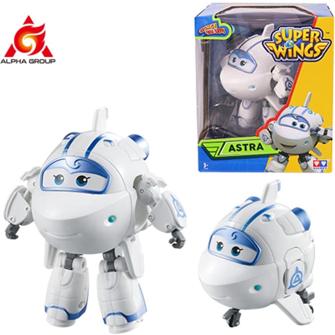 Super Wings 5 Inch Transformeerbare Traver Verandert van Vliegtuig naar Robot in 10 Stappen Vervorming Actiefiguren Kinderspeelgoed Cadeau gray