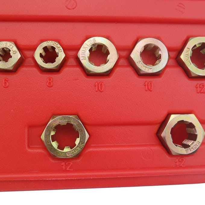 15 stuks Reapir Reapir-gereedschapsset met metrische draadvijl, metrische reapir-tappen en -matrijzen 1 kit red