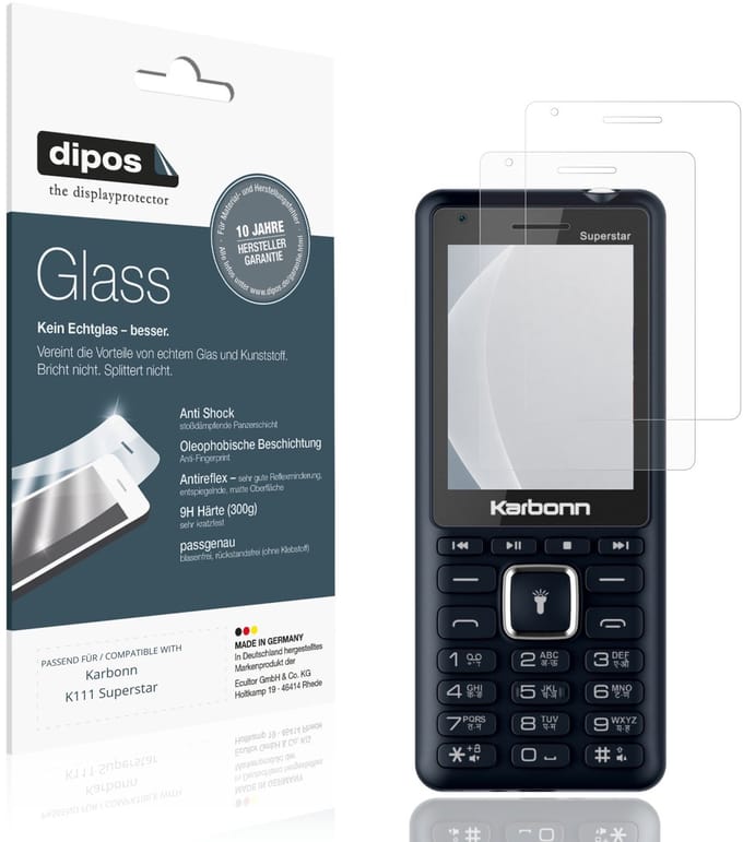 dipos – 2x Matte Pantserfolie geschikt voor Karbonn K111 Superstar | 9H Screenprotector