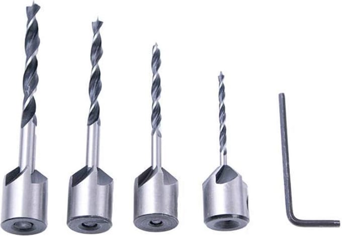 Ancllo Houtbewerking Countersink Afschuining Boor Set – 4-in-1 Drie Puntige HSS Boren Voor Precisie En Efficiëntie