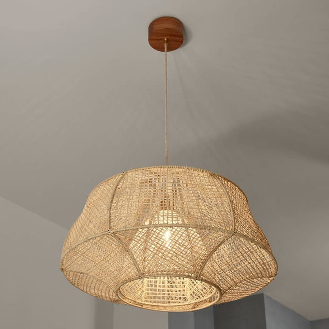 MARKET SET Odyssée hanglamp, palmvezel, Ø 78 cm