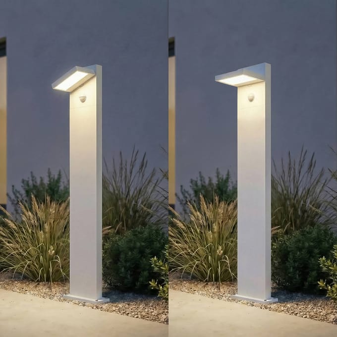 Lucande LED tuinpadverlichting Silvan, wit, 100 cm, sensor, IP54
