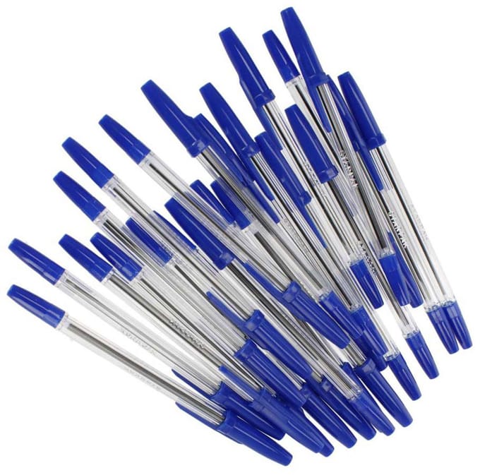 Balpen met Dop Blauw, 50st.
