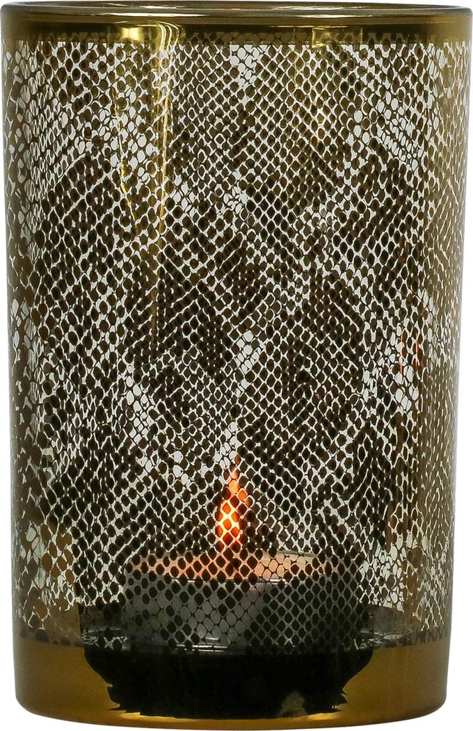 Theelichthouder slang goud large 18cm*