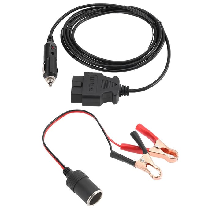 OBD II Voertuig ECU Noodstroomkabel 12V Geheugenbewaarder met Clip black