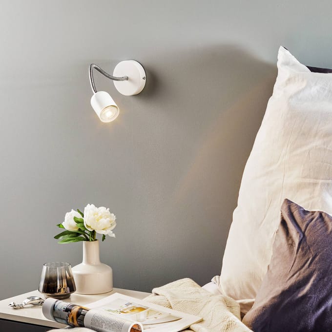 Eko-Light Wandlamp Maxi met flexibele arm, wit