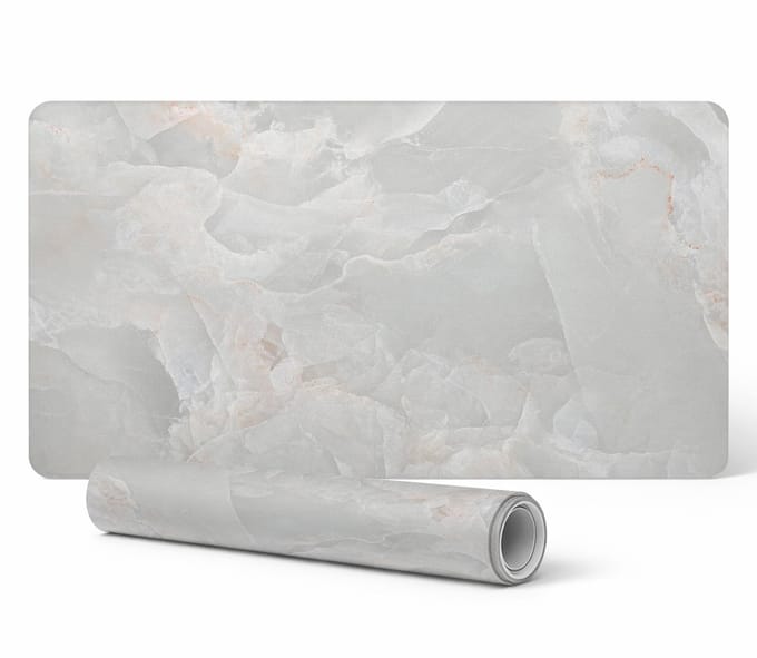 Moderne bureauonderlegger voor thuiswerken, marmertextuur, 90x45 cm