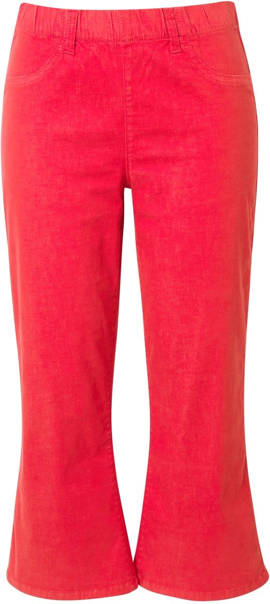 Ulla Popken - Dames - Jeans-culotte Mary brede wijde pijpen - Neonrood - Maat 62