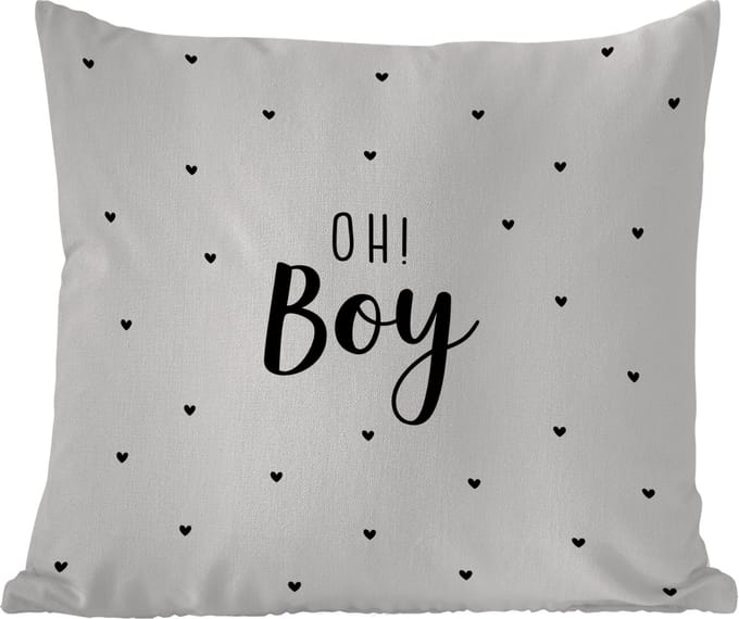 Tuinkussen - Quotes - Kind - Jongens - Oh! Boy - Spreuken - 40x40 cm - Weerbestendig