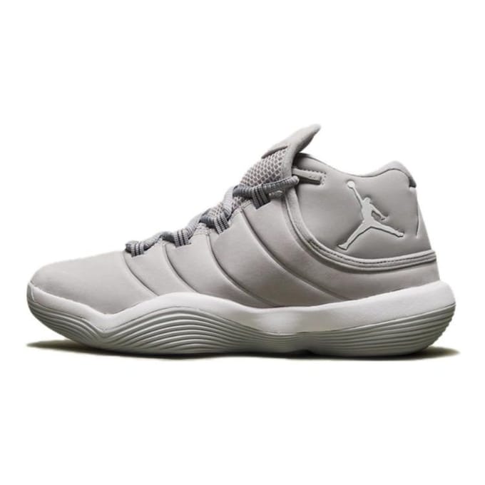 Air Jordan Super.Fly 2017 BG Wolf Grey Kindersneakers Wit Pure-Platinum 921208-003 38