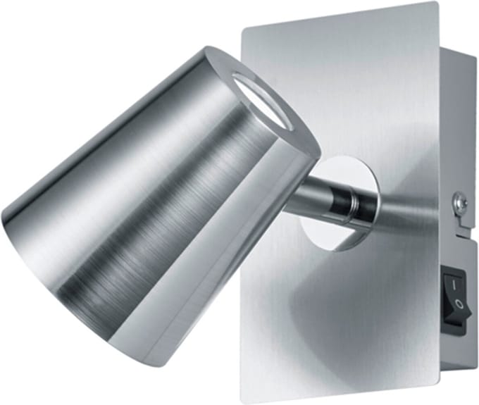 LED Wandspot - Torna Narca - 6W - Warm Wit 3000K - 1-lichts - Vierkant - Mat Nikkel - Aluminium