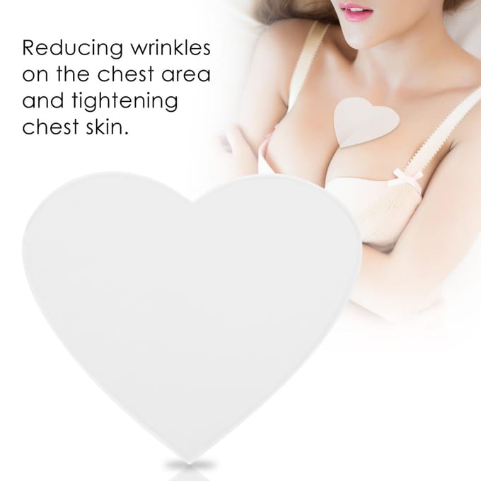Anti-Rimpel Siliconen Borstpad Onzichtbare Decolleté BH Verzorging Herbruikbare Pads Hart white