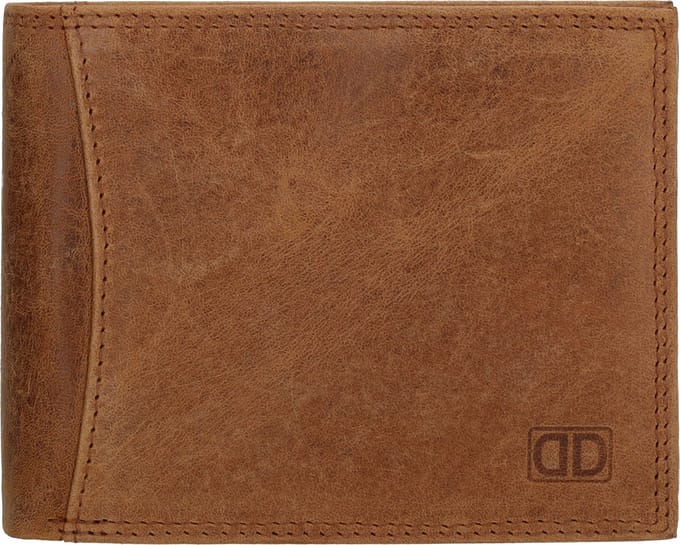 Double-D Da Vinci Portemonnee - Leer - RFID - Pasjes - Muntgeld - Veilig - Compact - Bruin