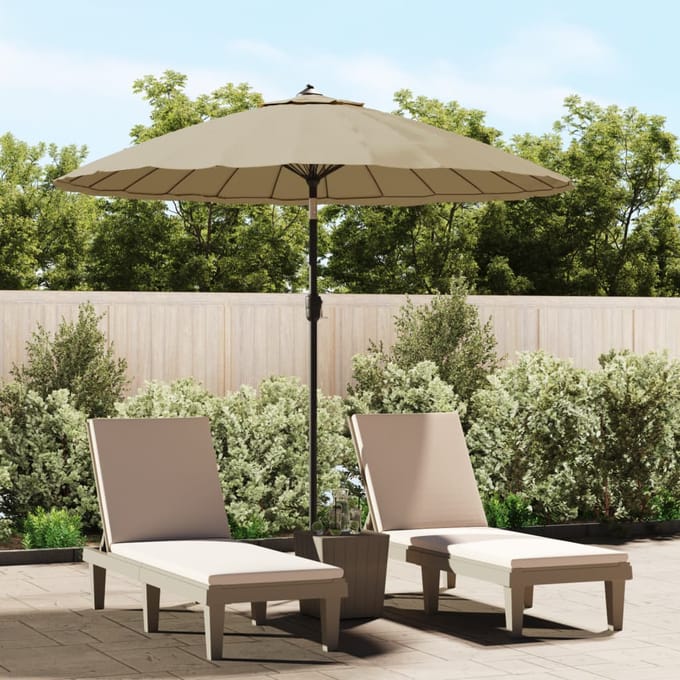 vidaXL - Parasol - met - aluminium - paal - 250 - cm - taupe
