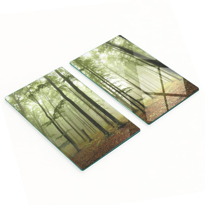 Multifunctionele decoratieve glazen keukenplanken Misty Forest 2x30x52 cm