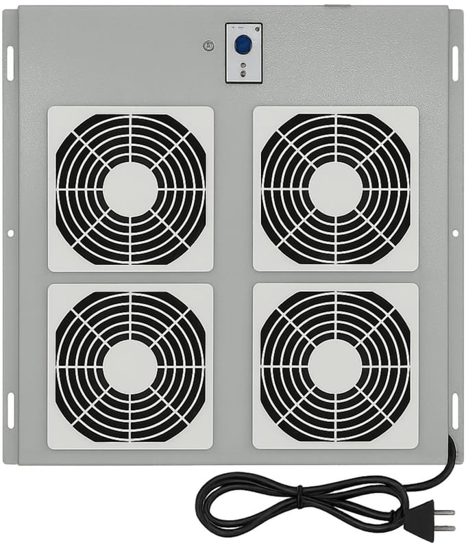 DSIT Fan-pakket met 4 ventilatoren en thermostaat geschikt voor Outdoor serverkasten - serverbehuizing - serverrack