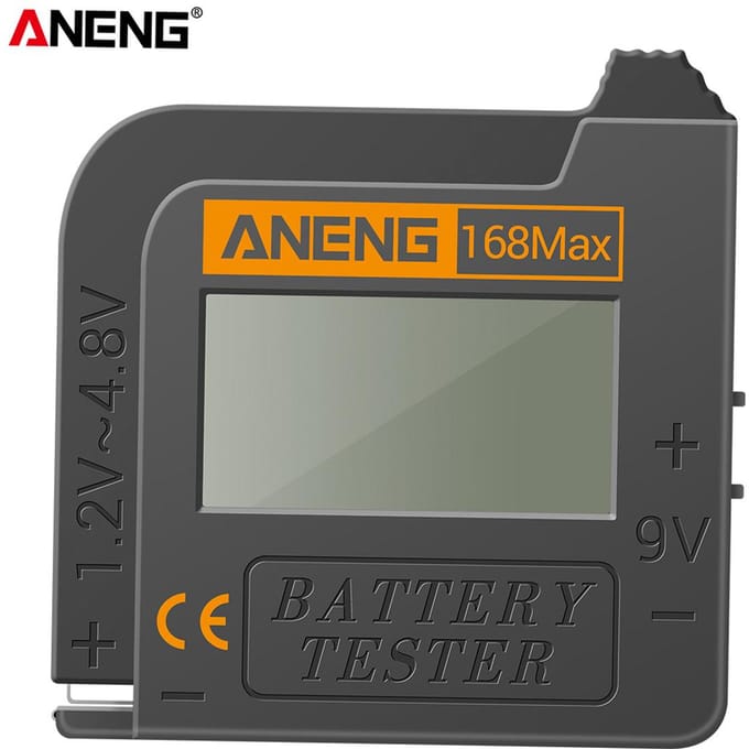 ANENG Batterijtester 168MAX Digitale displaytester Batterijspanningscontrole Testen van batterijcapaciteit grijs