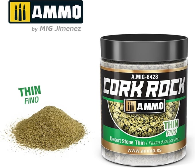 AMMO by Mig Jimenez Modelbouwdecoratie - MIG 8428 Cork Rock Desert Stone - Thin - Terraform - 100ml Effecten potje