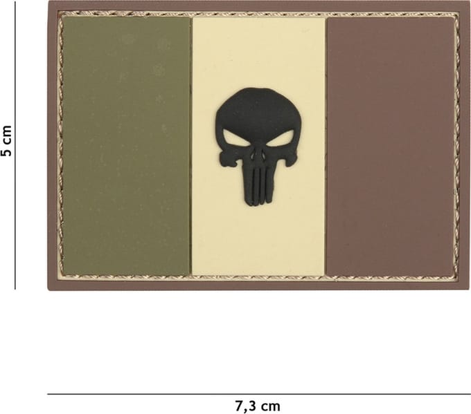 101 Inc Embleem 3D Pvc Punisher Franse Vlag Multi  20023