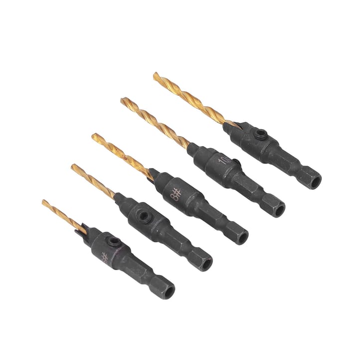 5 Stuks Verzinkboor 1/4 inch Zeskant Schacht HSS Boor Gereedschap Set Kit voor Houtbewerking