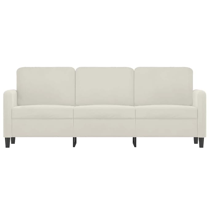 vidaXL - Driezitsbank - 180 - cm - fluweel - crèmekleurig