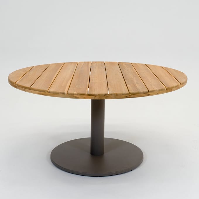 Vita - Mango Low dining Tuintafel - 140 cm diameter - teak look - Beige - Rond