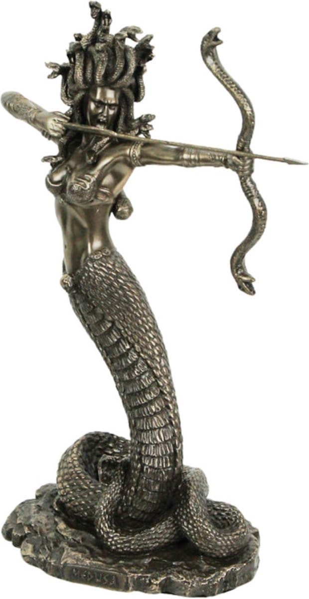 Medusa Gebronsd Beeld  - Veronese Design -  (hxbxd) ca.  23cm x 15,5cm x 9cm