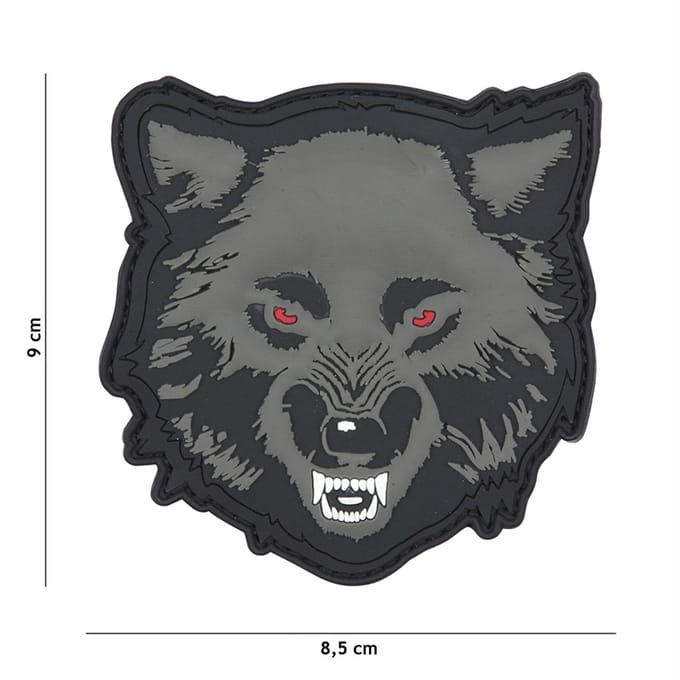 101 Inc Embleem 3D Pvc Wolf Grijs  11138