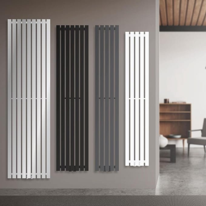 Design Paneelradiator - Verticale Verwarming - Ruimte Verwarmen - Centrale Aansluiting - 48x160 cm - Wit