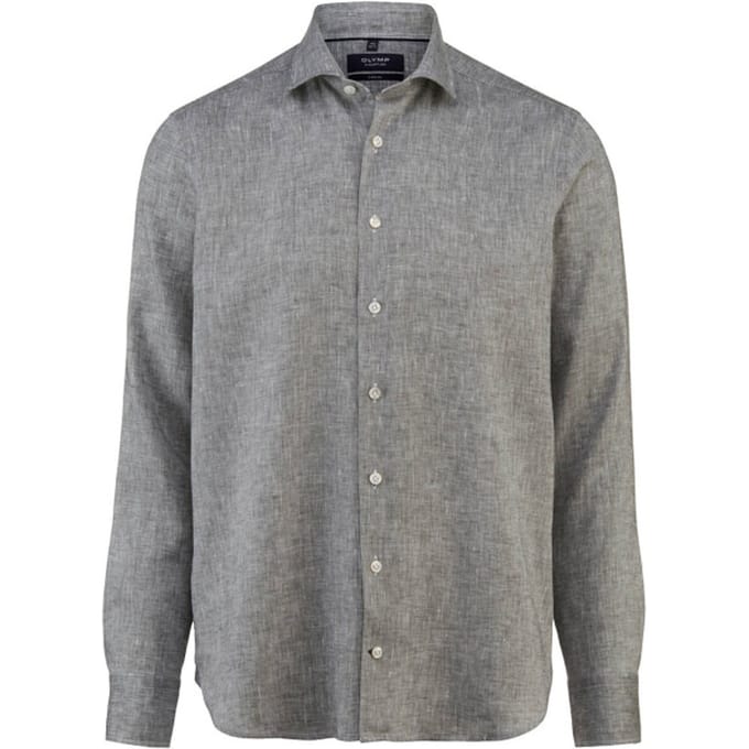 OLYMP Signature Casual Overhemd, Tailored Fit, Kent, Lindegroen