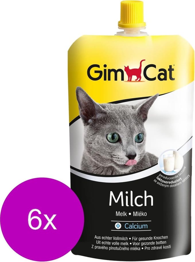 Gimcat Melk Voor Katten - Kattensnack - 6 x Melk 200 ml
