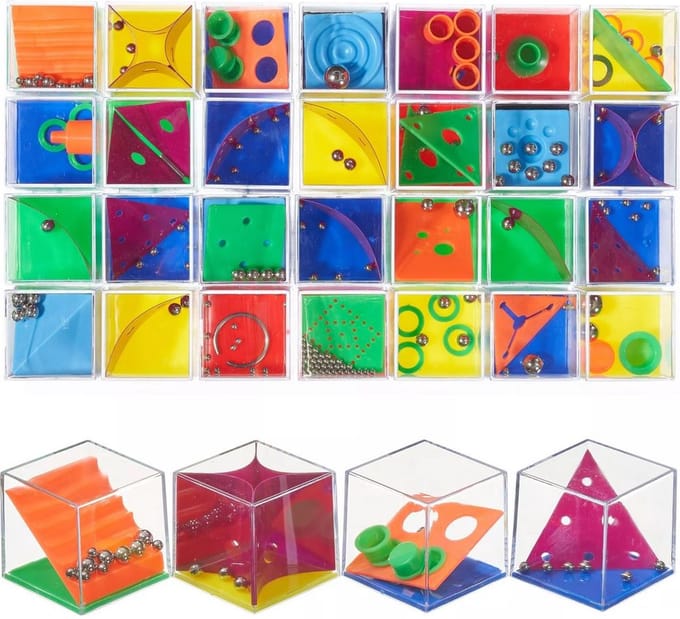 14 stuks mini games kubussen - uitdeelcadeautjes