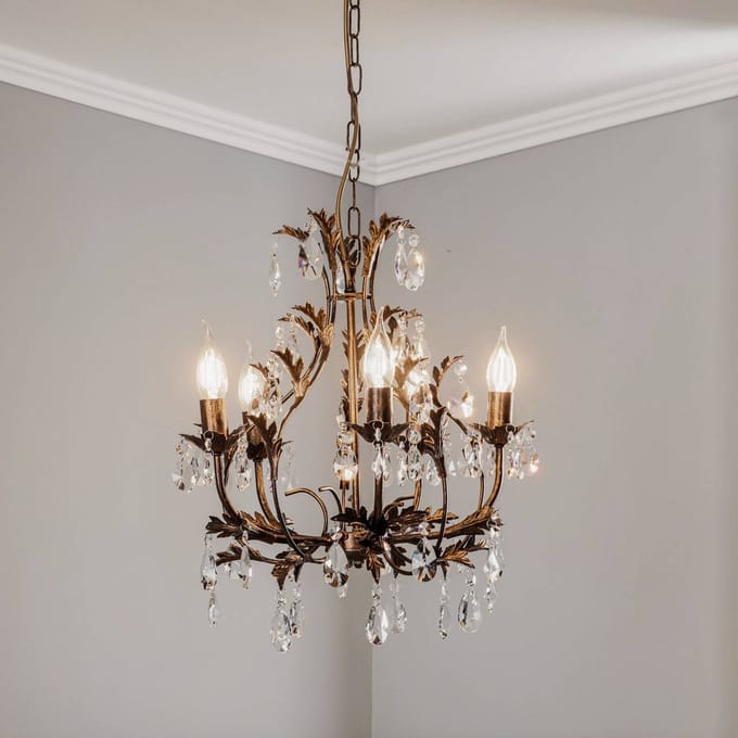 ONLI Kroonluchter Botte van metaal 5-lamps brons