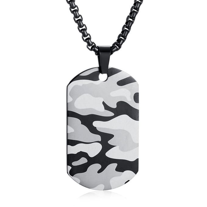 Camouflage Dogtag kettinghanger inclusief ketting