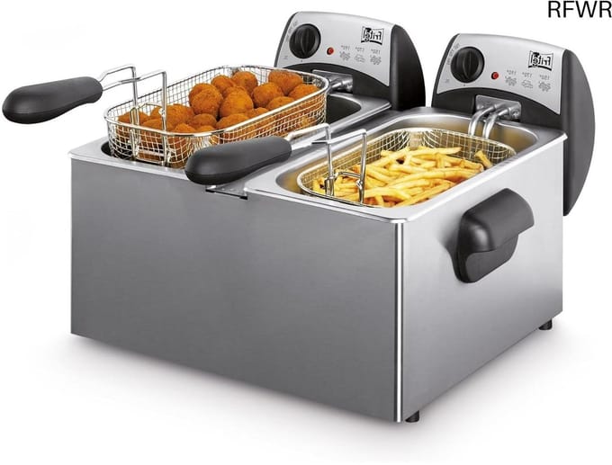 RFWR® Dubbele Friteuse met Koude Zone - 2x 3 Liter - 2x 2000W