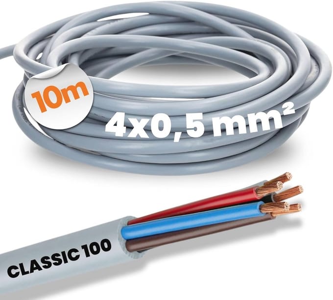Kleurgecodeerde PVC-stuurleiding 4-aderig 0,5 mm² voor flexibele en vaste installatie