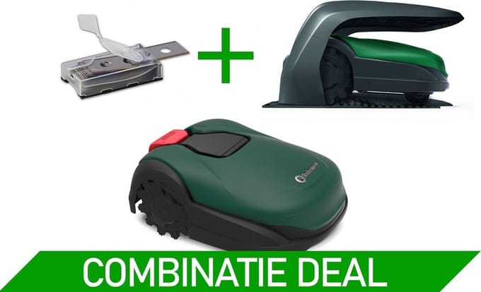 Robomow RK1000 - Robotmaaier - combideal met RK RoboHome en 8 stuks messen - 1000 m² 45% Helling - Randmaaifunctie - grasmaaier