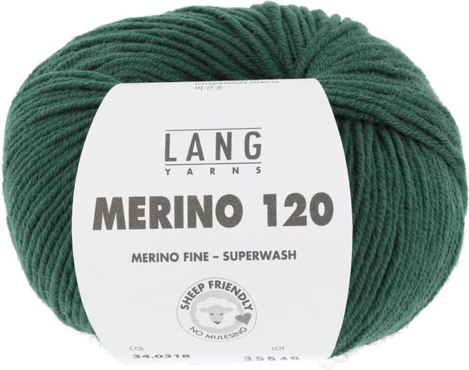 Lang Yarns Merino 120 - 318 legergroen - Merinowol Garen