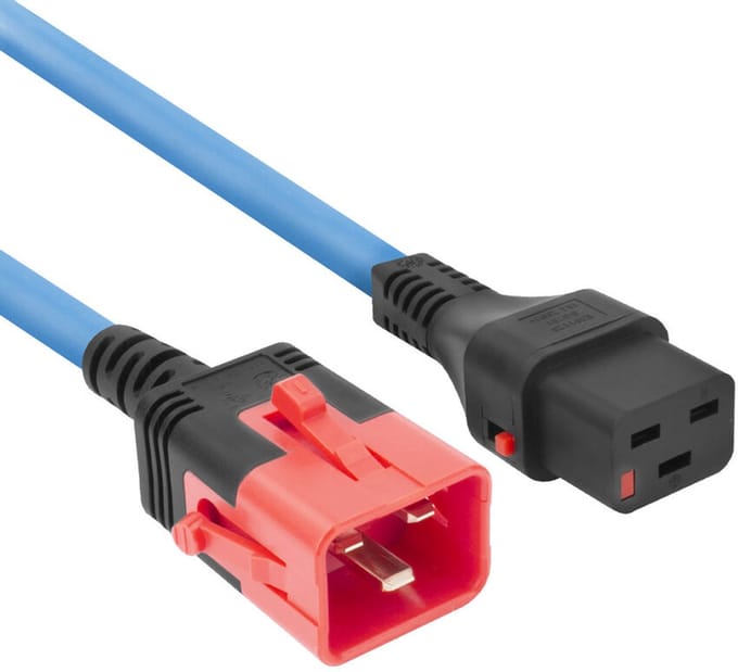 ACT Netsnoer C19 IEC Lock - C20 IEC Lock Dual Locking blauw 3 m, PC3642 PL0033