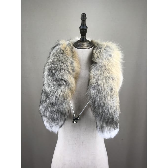 Echte Vossenbont Sjaalkraag 230821 One Size white