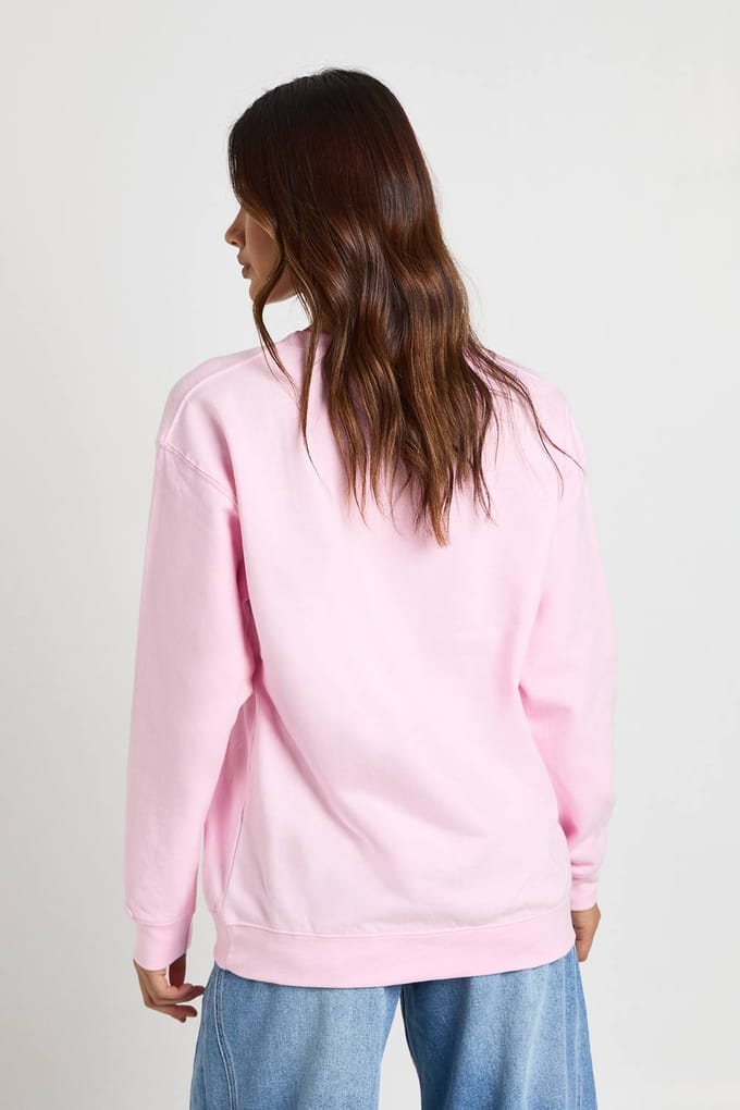 boohoo Dames Bedrukte Oversized Sweatshirt Zelfliefde Tijdperk | Lichtroze | Maat: Small