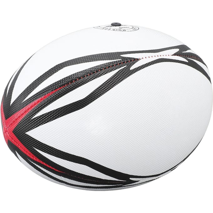 Ballon de rugby numéro 9 Ballon d'entraînement gonflable PVC haute élasticité Ballon de rugby pour match et entraînement quotidien Blanc gray
