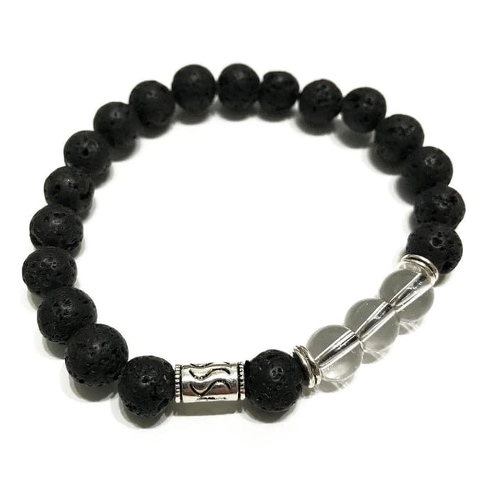 Lavasteen armband - tribale rotskwarts