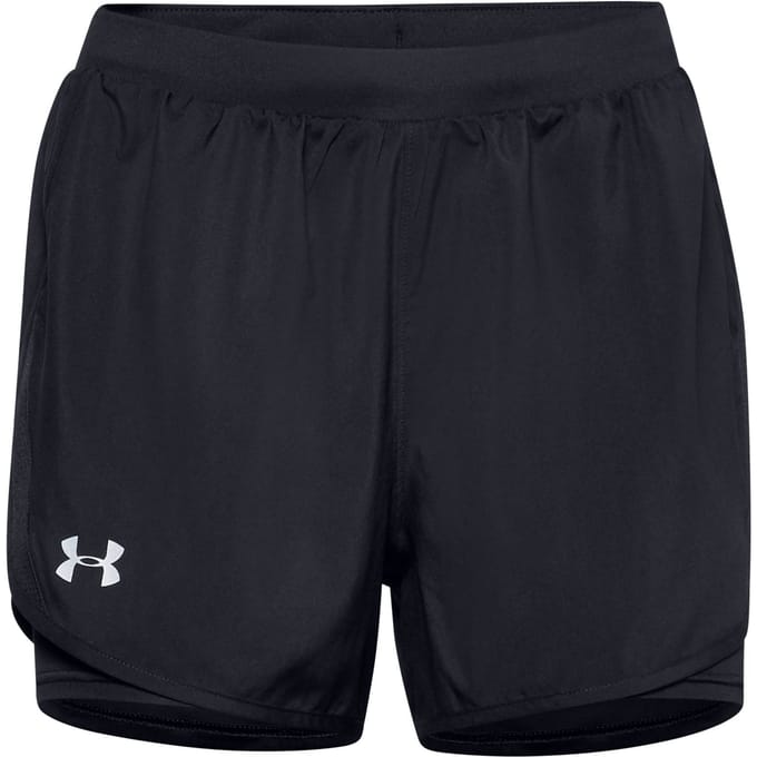 Under Armour Fly By 2.0 2in1 Shorts Dames-Zwart,Zilver
