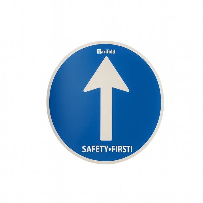 VLOERSTICKER "EEN RICHTING" (gladde vloer) Ø35CM BLAUW 2 stuks