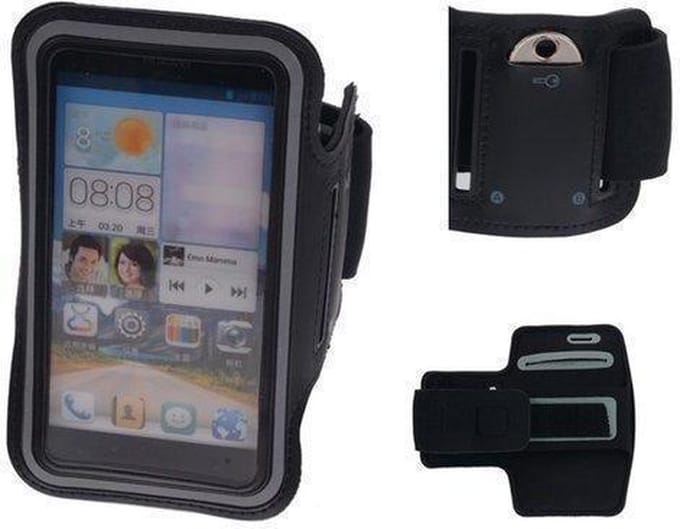 Huawei Ascend Plus Zwart Sport Armband Neopreen