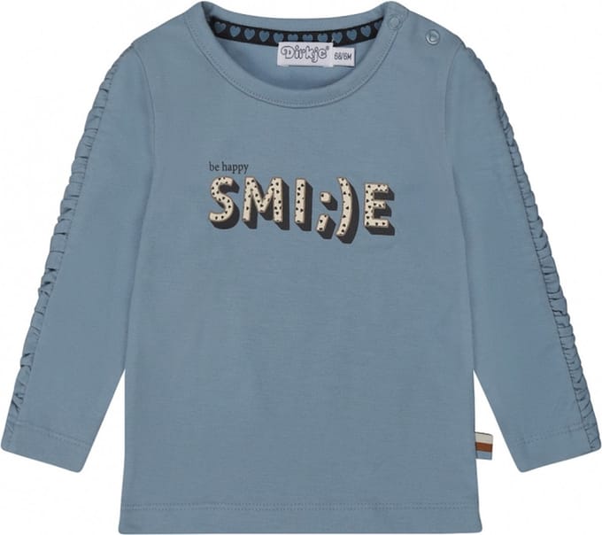 Dirkje-Meisjes T-shirt ls-Faded Blauw