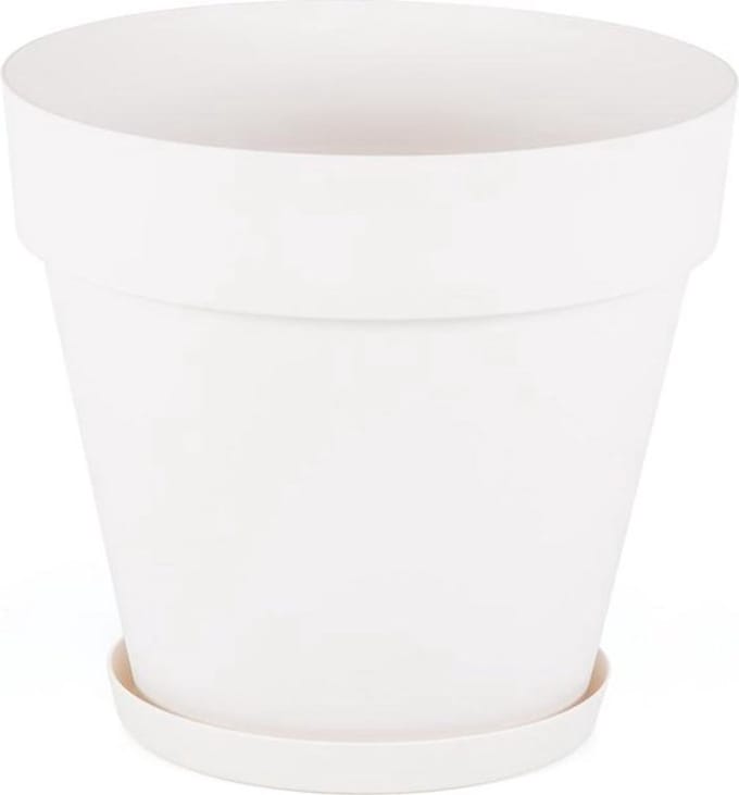 Bloempot Mansion 46L gebroken wit in- & outdoor + gratis schaal en drainage