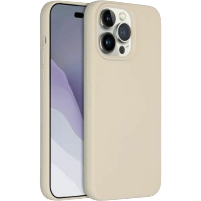 Accezz iPhone 14 Pro Max Siliconen Hoesje Beige
