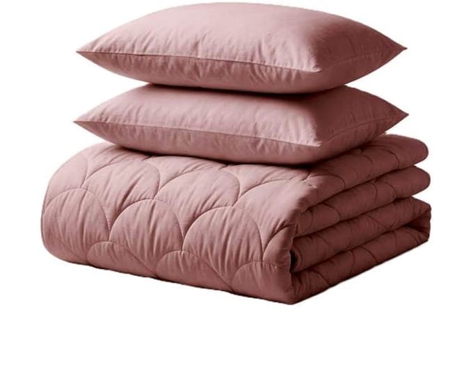 Zydante Katoen Percale Dekbed 140x200 cm + 1 Kussensloop 60x70 cm – 100% Katoen – 200 TC – Zacht, Ademend en Verkoelend – Hotelkwaliteit - Old Pink